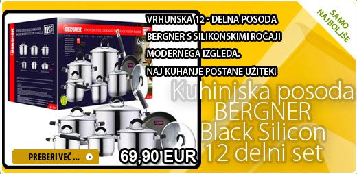 12 delni set posod Bergner Black Silicon