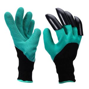 Vrtnarske rokavice s 4 kremplji za prekopavanje na vrtu 